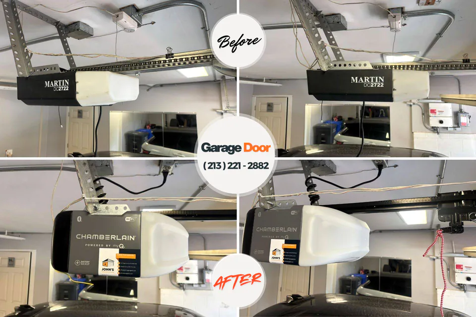 Before and after: garage door repair Fort Mill, SC